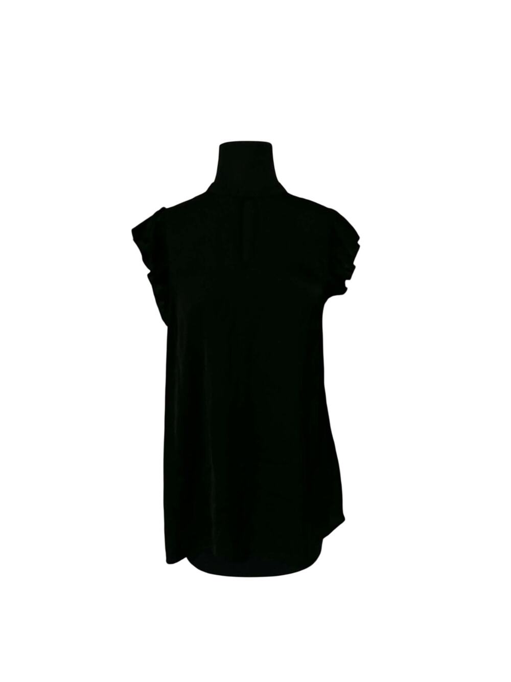 Mossimo Black High Neck with Keyhole and Ruffle Sleeve Blouse- M